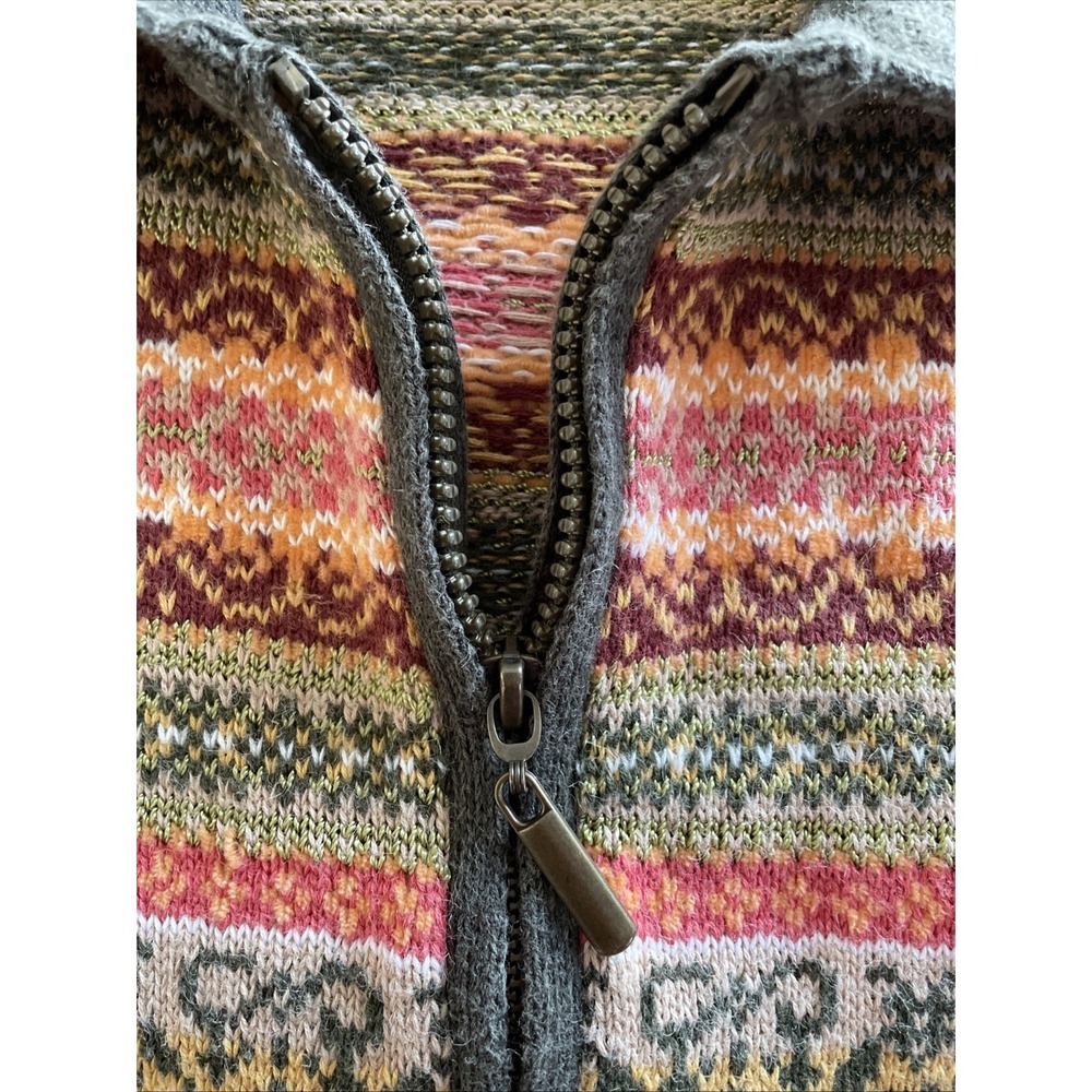 Alfred Dunner Women Knit Sweater Petite Multicolor Zip Up Granny - Picture 5 of 13